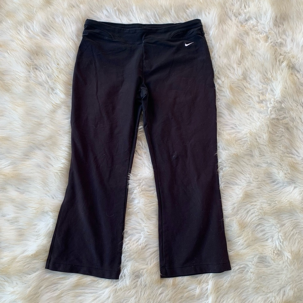 Nike Fit Dry Black Crop Flare Bottom Workout  Pant